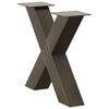 vidaXL Coffee Table Legs X-Shaped 2 pcs Natural Steel 60x(42-43) cm Steel