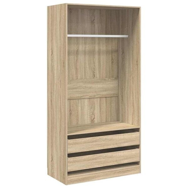vidaXL Wardrobe Sonoma Oak 100x50x200 cm Engineered Wood