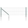 vidaXL Fence with Post Green 0.8 x 10 m Steel