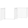 vidaXL Dog Gate with Door Foldable 8 Panels White 640 cm Poplar Wood