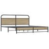 vidaXL Metal Bed Frame without Mattress Smoked Oak 200x200 cm