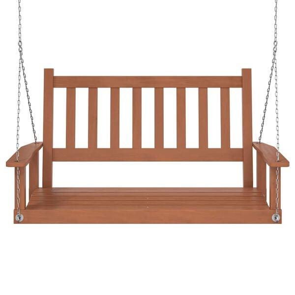 vidaXL Garden Swing Bench with Metal Chains Brown Solid Wood Fir