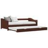 vidaXL Pull-out Sofa Bed Frame without Mattress Dark Brown 90x200 cm