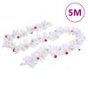 vidaXL Christmas Garland Decorated with Baubles White 5 m
