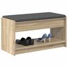 vidaXL Hall Bench with Cushion with Shelf Sonoma Oak 83 x 38 x 45 cm