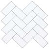 vidaXL Herringbone Tile 20 pcs White Grey 30 x 30 cm