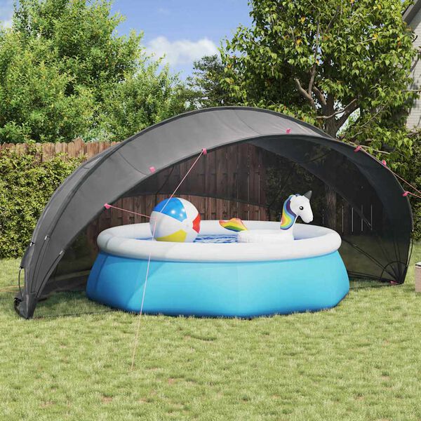 vidaXL Pool Dome Folding Manual Black 546 x 516 x 250 cm
