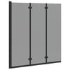 vidaXL Bath Shower Screen Black 130 x 138 cm Tempered Glass