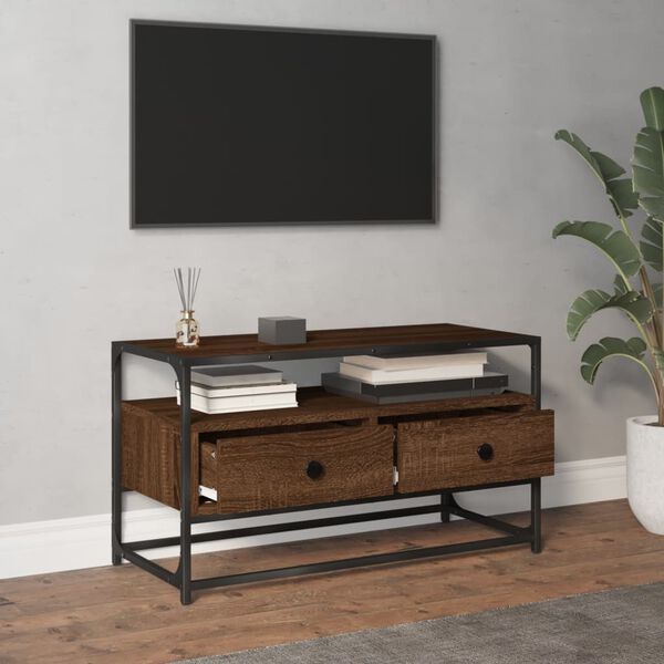 vidaXL TV Cabinet Brown Oak 80x35x45 cm Engineered Wood