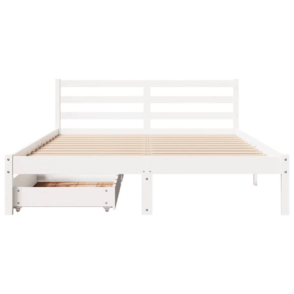 vidaXL Bed Frame without Mattress White 160x200 cm Solid Wood Pine