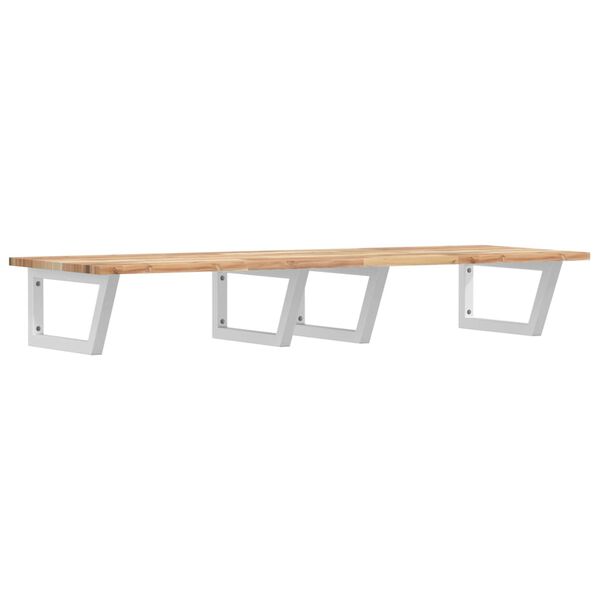 vidaXL Basin Shelf Wall Mounted Steel and Solid Wood Acacia