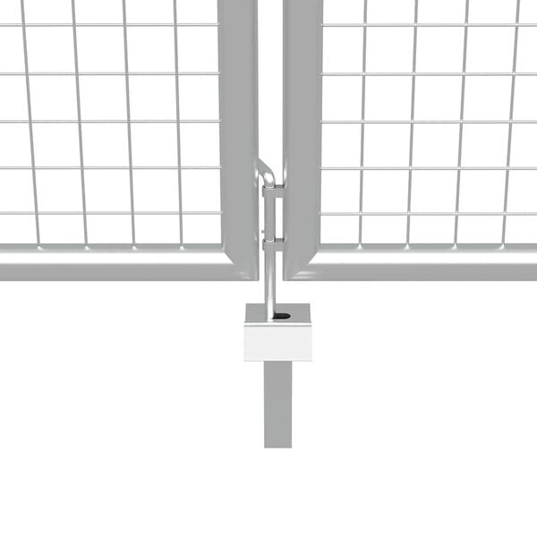 vidaXL Garden Gate Galvanised Steel 400x200 cm Silver