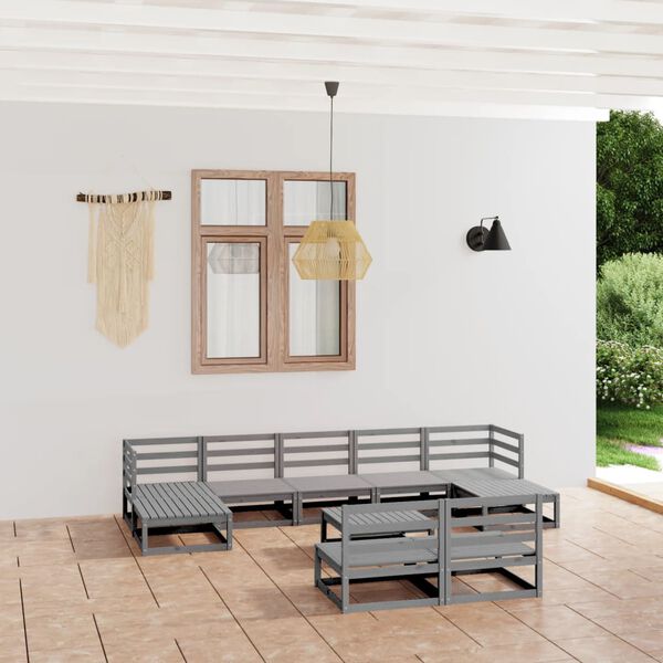 vidaXL 10 Piece Garden Lounge Set Solid Wood Pine