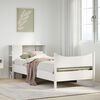 vidaXL Bed Frame without Mattress White 75x190 cm Small Single Solid Wood Pine