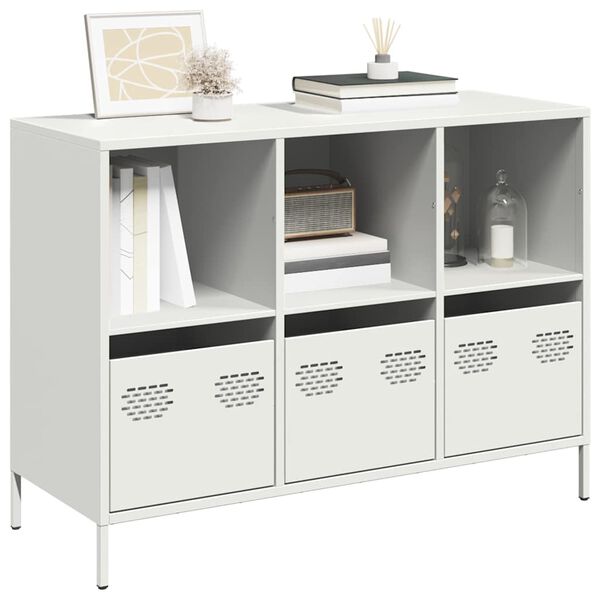 vidaXL Sideboard White 101.5x39x73.5 cm Cold-rolled Steel
