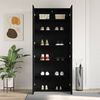 vidaXL Shoe Cabinet with Door Black 80 x 35.5 x 180 cm Engineered wood