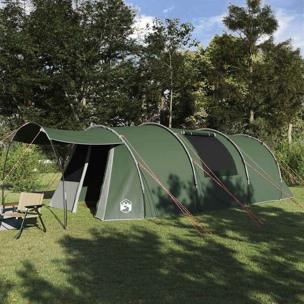 vidaXL Tunnel Tent with Roof Green and White 740 x 370 x 220 cm