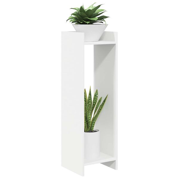 vidaXL Plant Stand with Shelf White 30 x 30 x 100 cm Engineered Wood