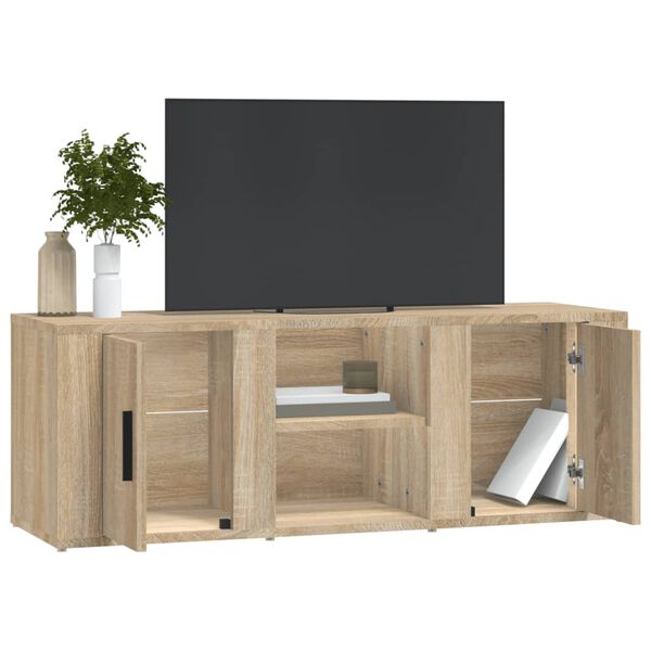 vidaXL TV Cabinet Sonoma Oak 100x31.5x35 cm Engineered Wood