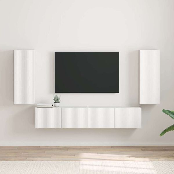 vidaXL TV Wall Cabinet 2 pcs White 30 x 31 x 80 cm Engineered Wood