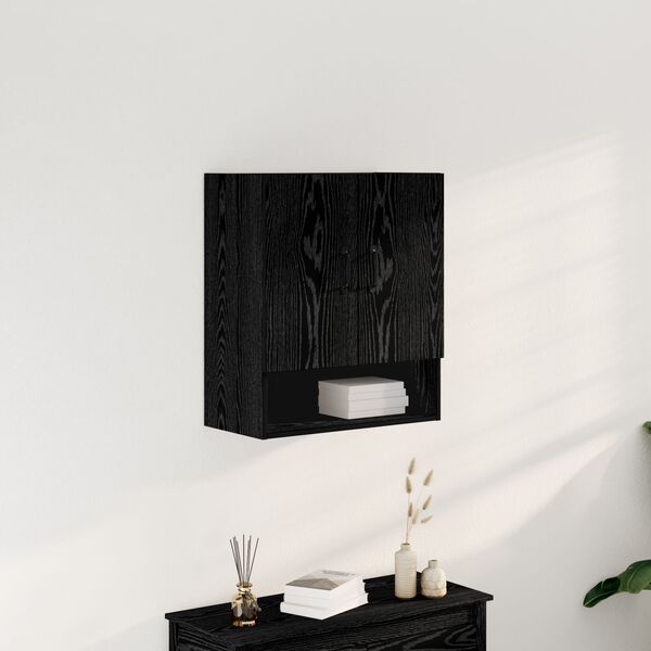 vidaXL Wall Cabinet Black Oak 60 x 30 x 70 cm Engineered Wood