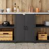 vidaXL Kitchen Storage with Shelf Black 60 x 50 x 92 cm Steel
