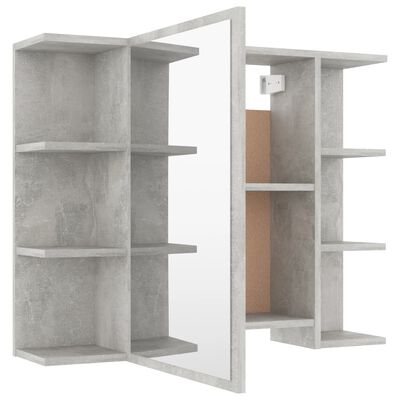 vidaXL Bathroom Mirror Cabinet Concrete Grey 80x20.5x64 cm Engineered Wood