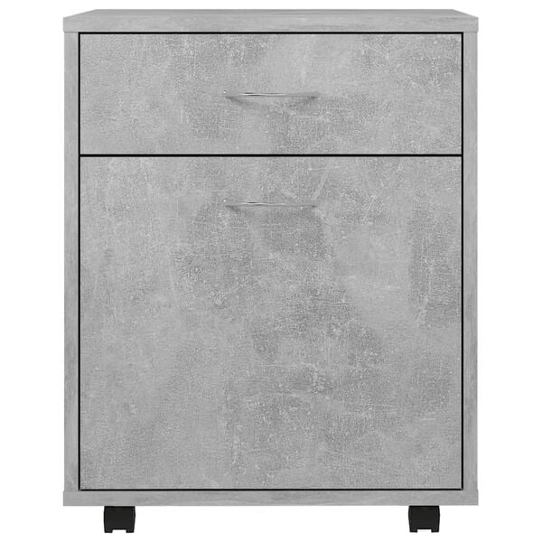 vidaXL Rolling Cabinet Concrete Grey 45x38x54 cm Engineered Wood