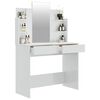 vidaXL Dressing Table with Mirror High Gloss White 96x40x142 cm