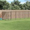 vidaXL Outdoor Dog Kennel Steel with Roof 26.62 m&sup2;