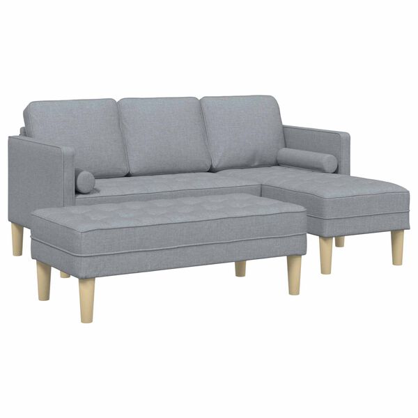 vidaXL Sofa Set 2 pcs Light Grey 173 x 131 x 67 cm Fabric