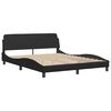 vidaXL Bed Frame without Mattress "Zadar" Black 160x200 cm Faux Leather