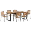 vidaXL Garden Dining Set 7 pcs Grey Solid Acacia Wood