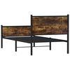 vidaXL Metal Bed Frame without Mattress Smoked Oak 90x200 cm