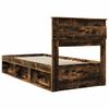 vidaXL Bed Frame with Headboard Smoked Oak 90 x 190 cm Solid Pine Wood