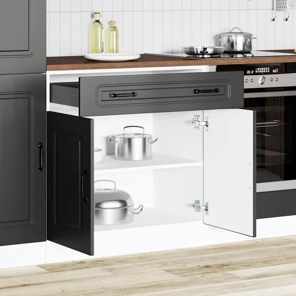 vidaXL Kitchen Base Cabinet Kalmar Black Engineered Wood