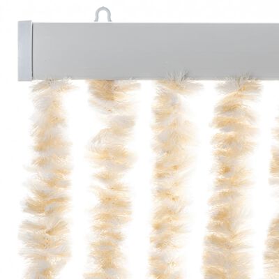 vidaXL Fly Curtain Beige and White 100x220 cm Chenille