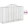 vidaXL Arched Gabion Baskets 40 pcs 200x50x120/140 cm Galvanised Iron