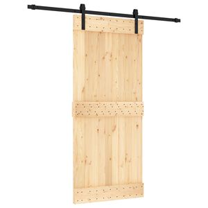 vidaXL Sliding Door 90 x 210 cm Solid Pine Wood (Untreated)