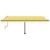 vidaXL Freestanding Manual Retractable Awning 500x350 cm Yellow/White