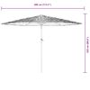 vidaXL Garden Parasol with LEDs and Steel Pole Brown 288x288x225 cm