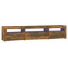 vidaXL TV Cabinet with LED Lights Smoked Oak 195x35x40 cm