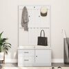 vidaXL Hall Tree SANDNES White 87x40x159.5cm Solid Wood Pine