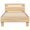 vidaXL Bed Frame without Mattress with Headboard Sonoma Oak 90x190 cm Single
