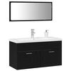 vidaXL Bathroom Furniture Set 3 pcs Black Oak Engineered Wood