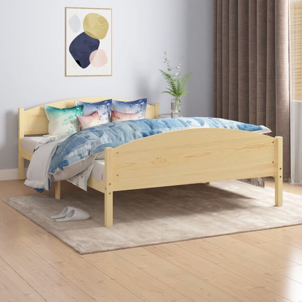vidaXL Bed Frame without Mattress Solid Pine Wood 160x200cm