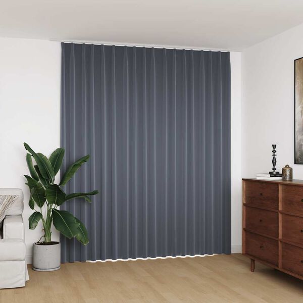 vidaXL Blackout Curtain with Hooks Grey 290x245 cm