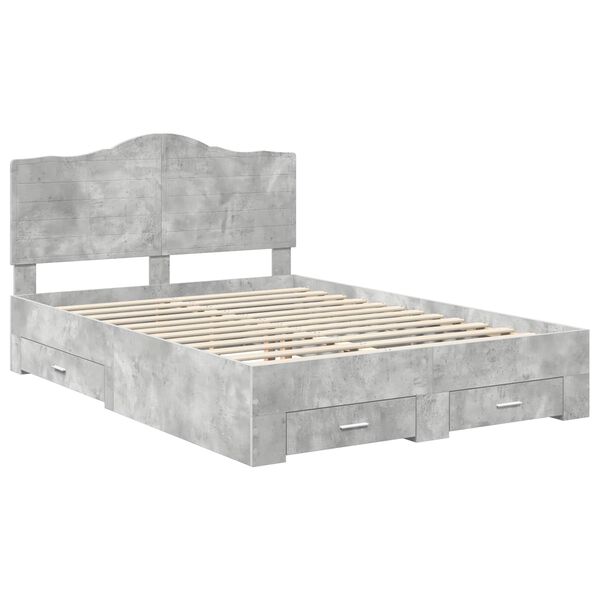 vidaXL Bed Frame Concrete Grey 160 x 200 cm Engineered Wood