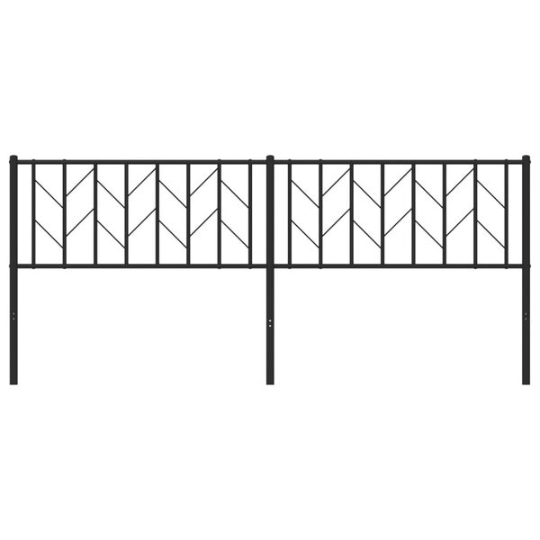 vidaXL Metal Headboard Black 200 cm