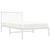 vidaXL Metal Bed Frame without Mattress with Headboard White 100x190cm